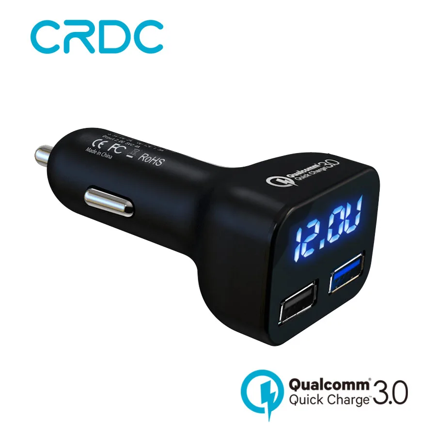 CRDC светодиодный Дисплей автомобиля Зарядное устройство Quick Charge 3 0 для iPhone X 8 плюс