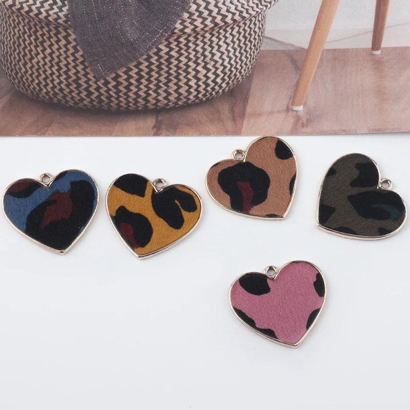 

Autumn new style 30pcs/lot color alloy/Polyester material heart shape charms diy jewelry earring/necklace pendants accessory