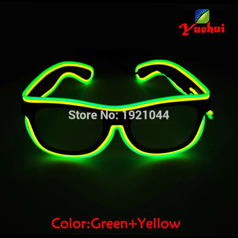 Очки солнцезащитные светодиодные с активацией звуком двухцветные светящиеся