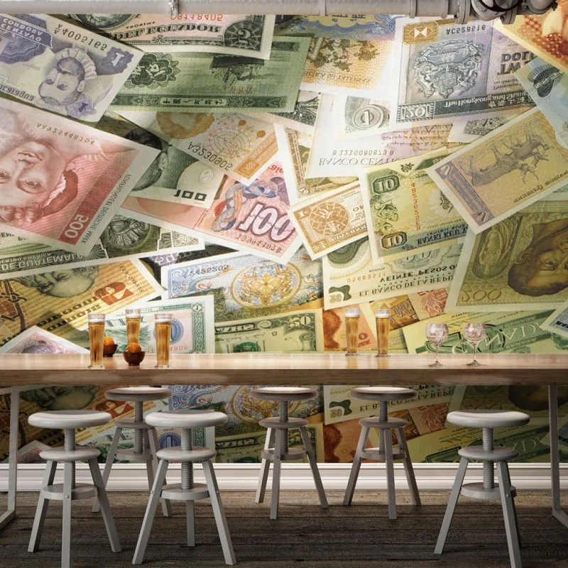 Фото обои стерео бумажные деньги фон украшение стены роспись на заказ KTV бар