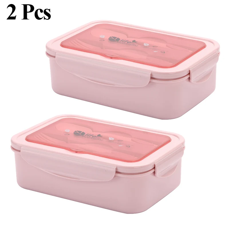 2 Pcs KT184 Microwavable Ланч-бокс для детей, пищевой Бенто-бокс, контейнеры для еды, герметичные, для хранения еды, переносная коробка, Новинка - Цвет: 2 Pcs KT184