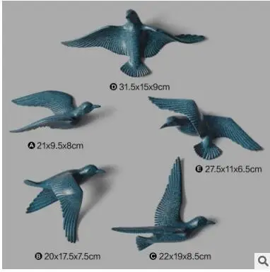 5 шт. Европейский 3D смолы настенные Висячие птицы Настенная Наклейка домашний интерьер ТВ фон украшение стены Имитация ремесла птица - Цвет: style3