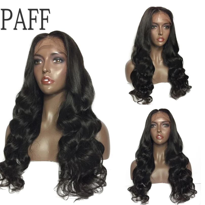 Вода волна человеческих волос парик перуанский Реми натуральный цвет средней