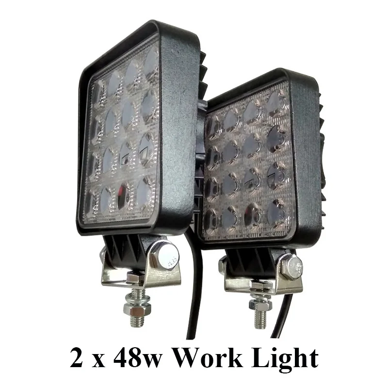 2pcs Black 12 В точечный светодиодный Рабочий фонарь 48 Вт 4 дюйма внедорожный автомобильный фонарь для грузовика трактора лодки прицепа 4x4 SUV ATV Led дальнего света лампы - Цвет: 2pcs Black