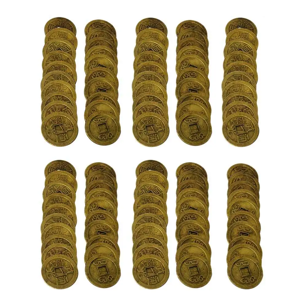 100 шт фэн шуй 1 дюйм китайские Фортуны монеты I Ching удачи монеты|Статуэтки и