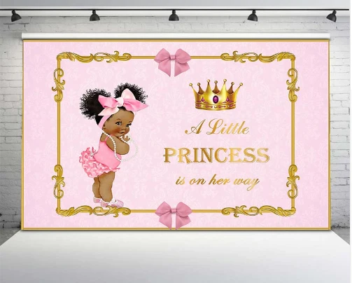 

7x5ft Little Princess on the Way Tutu Girl Baby Shower Washable Wrinkle Free Photo Studio Background Backdrop Polyester Fabric