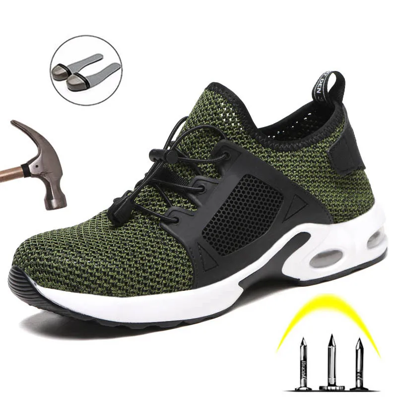 Легкая рабочая обувь для мужчин и женщин уличная дышащая защитная со стальным