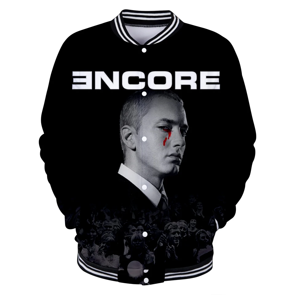 Мужская/Женская бейсбольная куртка EMINEM модная повседневная в стиле хип хоп с 3D