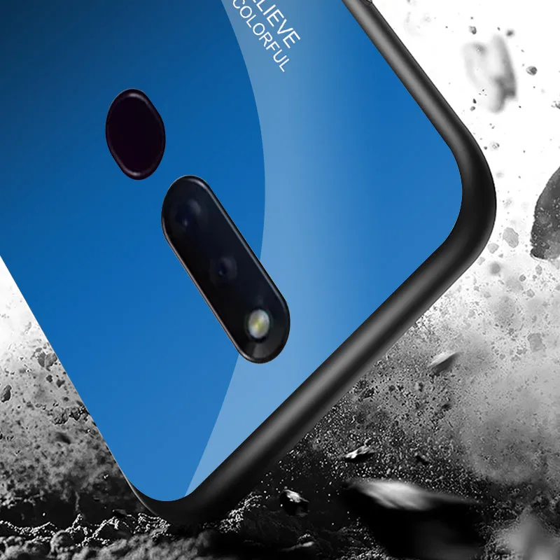Чехол для телефона с градиентным закаленным стеклом OPPO R17 F11 K1 R15X R19 Reno 10X zoom Realme 3 Pro