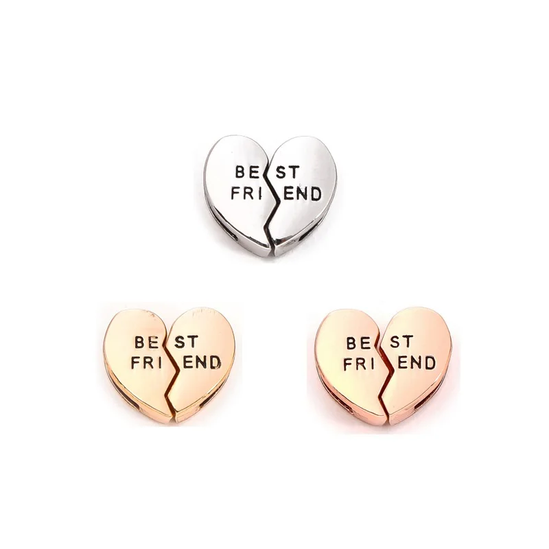 Hollow Small Interlocking Hearts Keys Broken Heart Slide Charms Keepers for Leather Mesh Keeper Bracelets Accessories Making | Украшения и