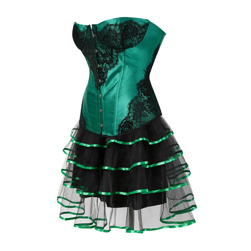 Женский корсет в стиле стимпанк Sapubonva готический кружевной платье с цветочным