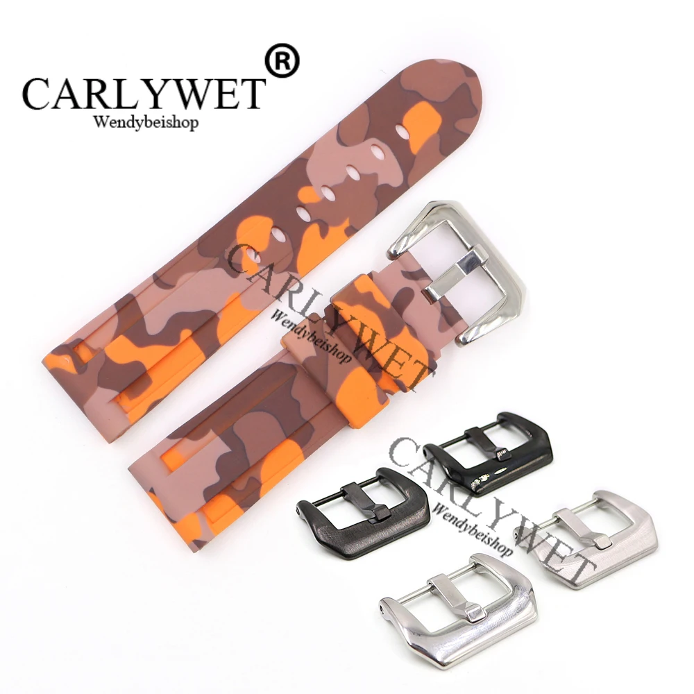 CARLYWET 24 мм Камуфляжный оранжевый водонепроницаемый силиконовый резиновый