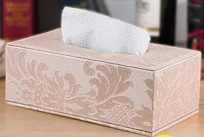 Европейский держатель для салфеток из искусственной кожи, декоративная ткань для дома, коробка для салфеток boxPZJH011 - Цвет: apricot color large