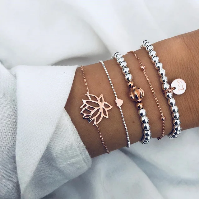 30 стилей, серебряное золото, Boho Tassel, корпус лотоса, сердце, браслеты с колокольчиками для женщин, кристалл, камень, цепочка и звено, браслеты для девочек, ювелирные изделия