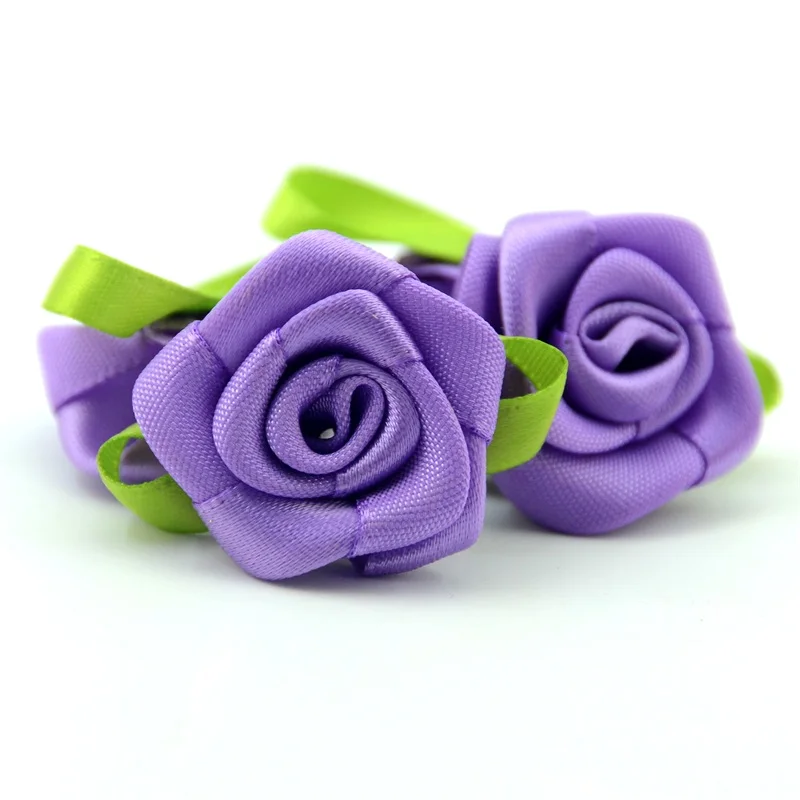 Purple 10 шт. 3 см атласная лента розы цветы головы ручная работа, сделай сам, Ремесло Скрапбукинг для свадебного украшения дешевые искусственные шелковые розетки - Цвет: Purple