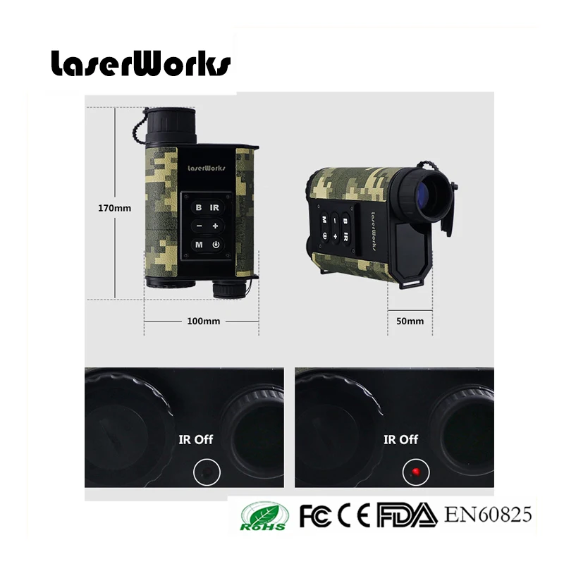 LaserWorks New Updated 6X 32mm Night Vision Rangefinder IR vision digital | Спорт и развлечения