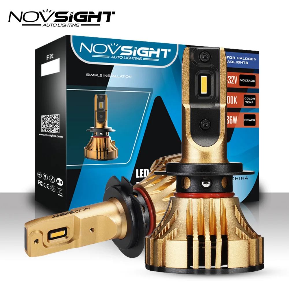 NOVSIGHT 3000K H4 светодиодный H7 H11 H8 HB4 H1 H3 HB3 H13 HB5 автомобильные лампы для фар машины 72W фары для 12000LM стайлинга автомобилей Светодиодный помощи при парковке