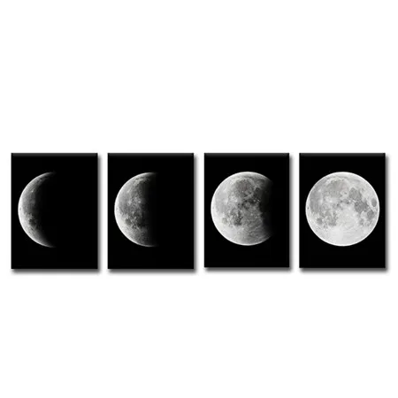 photo color Маленькие 20*30 см, 4 шт., печать на холсте, абстрактная луна, постер, живопись, художественное украшение на стену, сменная луна, картины, Декор, Безрамные Картины - Цвет: photo color