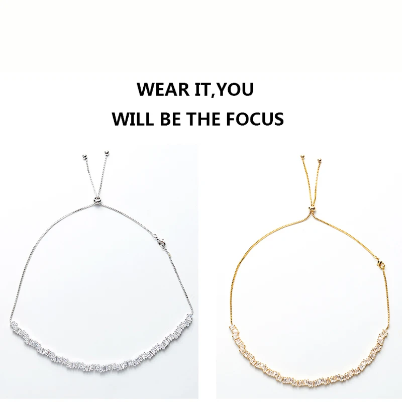 Рождественский ошейник с кубическим цирконием хадияна регулируемой цепочкой