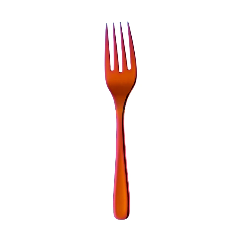 1pcs Salad Fork 1 шт. большой размер из нержавеющей стали высокого качества посуда сервировочные ложки и вилка для салата переливчатая Радуга 8 цветов кухонные принадлежности - Цвет: 1pcs Salad Fork