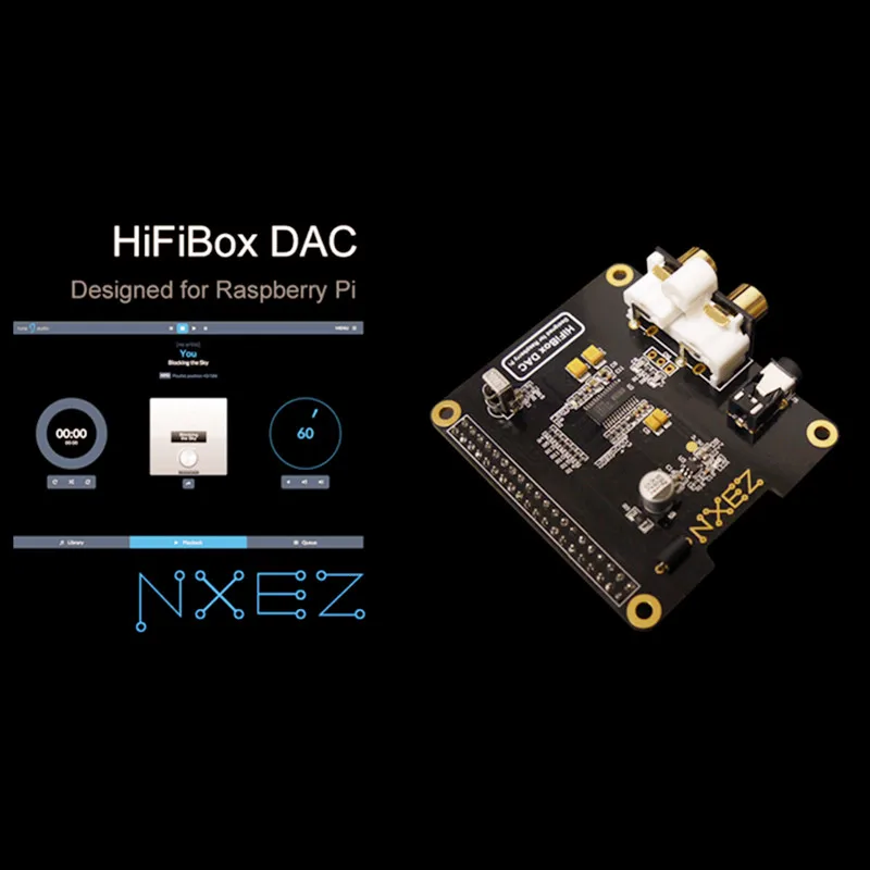 Hifibox ЦАП Плата расширения звуковой карты I2S + модуль для Raspberry Pi +/b +/ 2b/3b/Zero w/ir