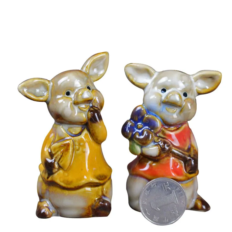 4 шт. керамические декоративные фигурки в виде Свинки|Статуэтки и миниатюры| |