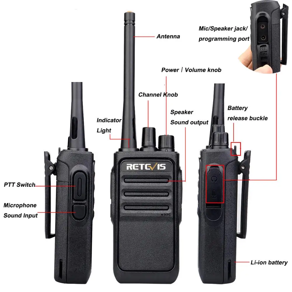 2 шт. портативная рация Retevis RT617 PMR446 FRS 16 каналов CTCSS/DCS TOT VOX | Мобильные телефоны и