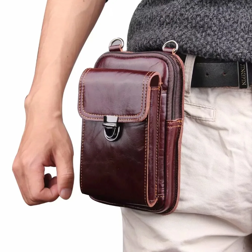 Винтажный кожаный чехол с крючком сумка для телефона iPhone пояс кобура рюкзак