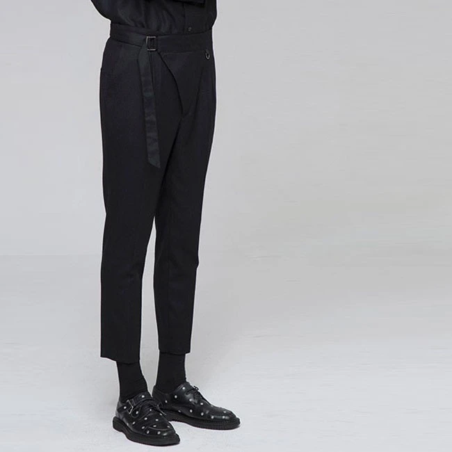 

27-46 New 2022 Men's Clohting Hair Stylist Fashion Personality Belt Slim Casual Pants Plus Size Costumes
