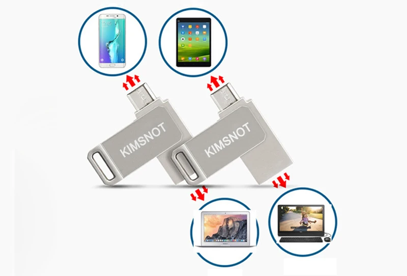 Kimsnot OTG USB флеш-накопитель 64 ГБ 32 ГБ 16 ГБ 8 ГБ Micro USB Металлический Мини-накопитель высокоскоростной флеш-накопитель карта памяти