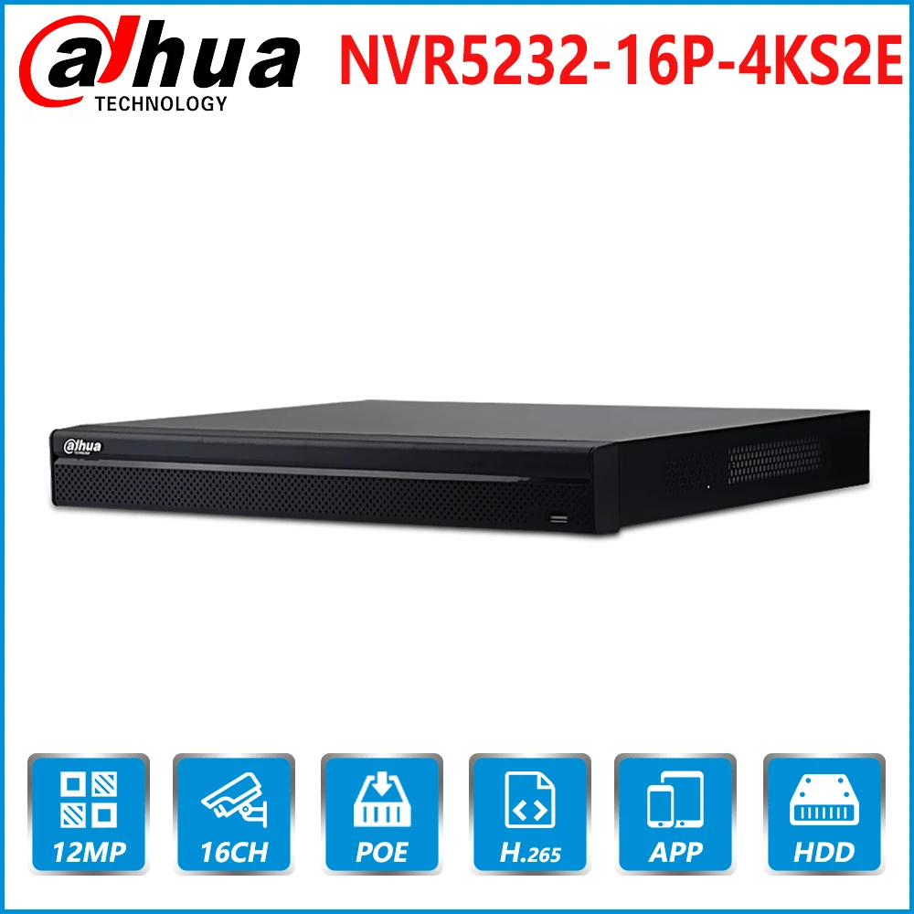 Dahua NVR NVR5216-16P-4KS2E с 16CH NVR 16 PoE порт Поддержка Двухсторонняя связь e-POE сеть видео Dahua рекордер для системы видеонаблюдения