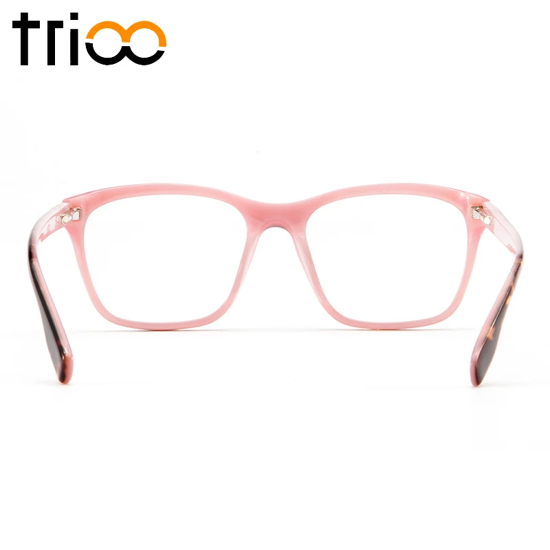 TRIOO Colorful Pink Frame Minus Glasses Fashion Square Design Prescription Eye Women Acetate Myopia Spectacles New |