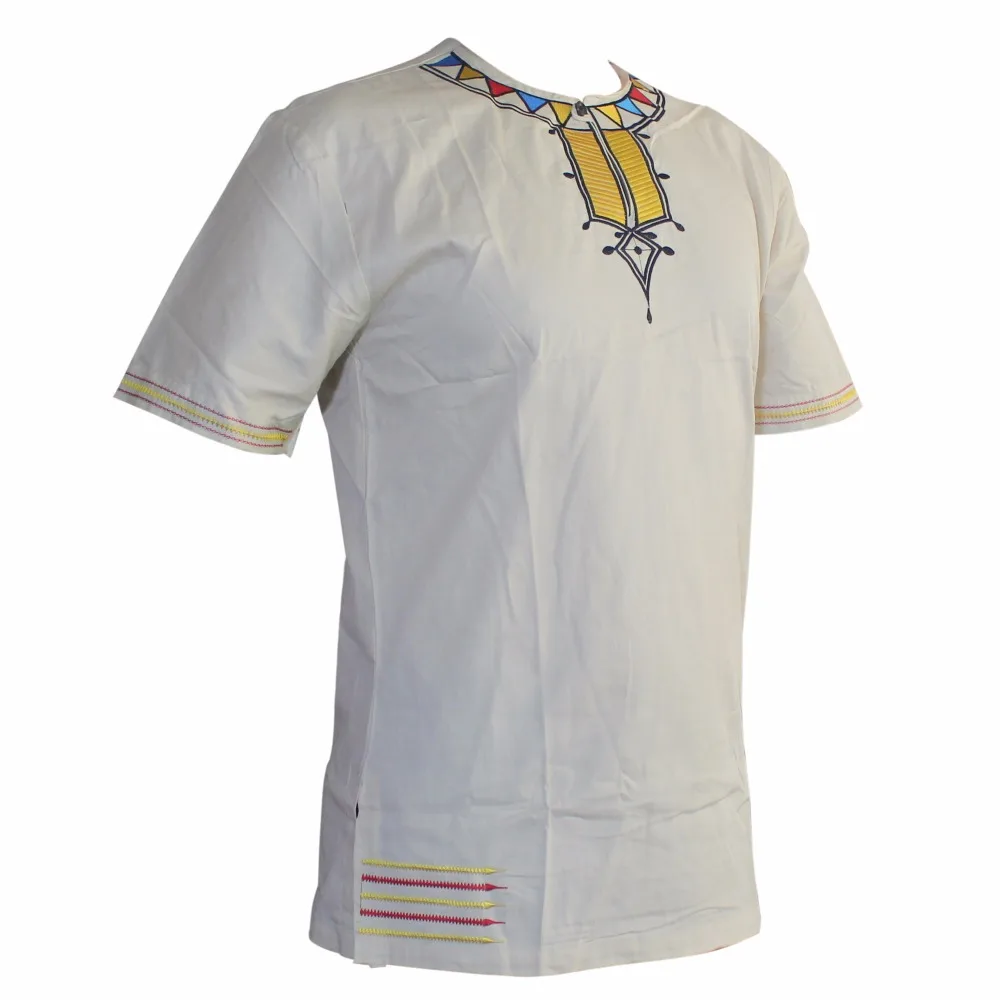 Dashikiage мужская вышитая тонкая африканская Винтажная Футболка замечательных цветов с круглым вырезом традиционный Дашики малийский Топ