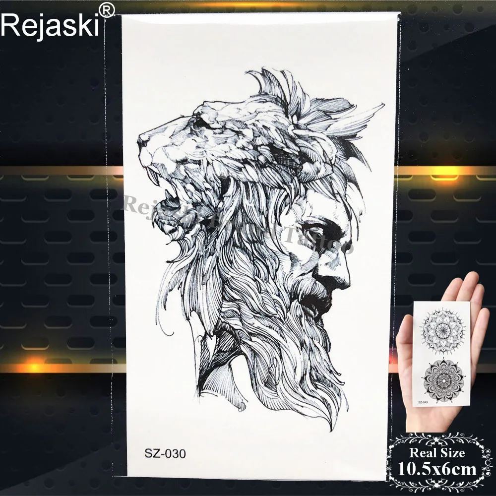 Черная художественная временная татуировка Rejaski женские тату-наклейки на руку
