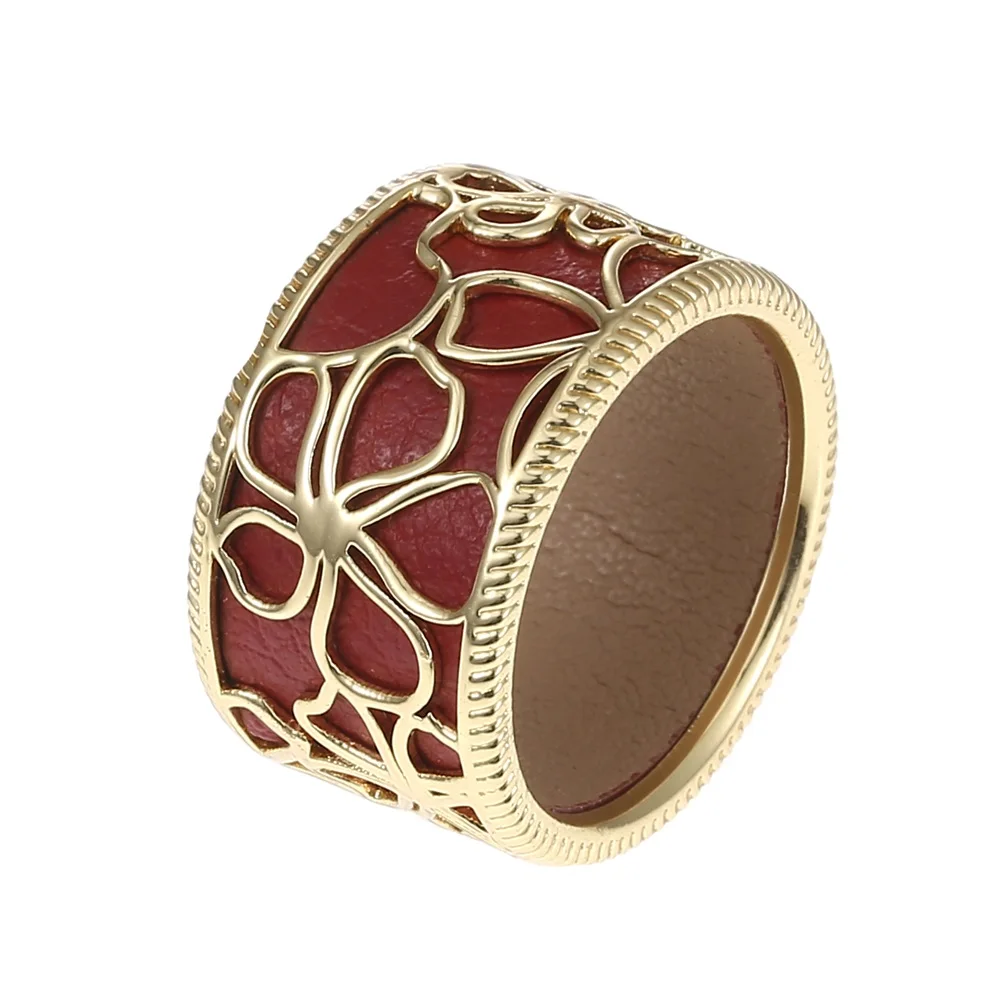 001 Cremo жоржет кольца коктейль Bague Cremo кольцо Жираф для женщин Сменные Cuir полые кожаные кольца элегантные Bijoux Femme - Цвет основного камня: 001