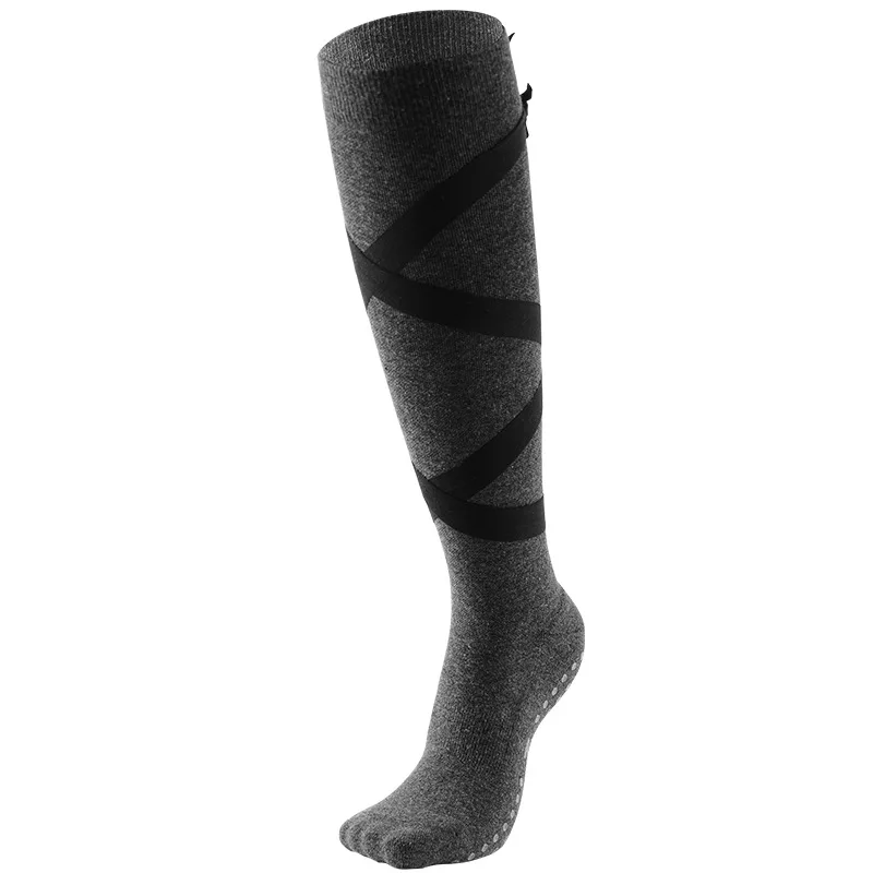 MKYG1808 MEIKANG Brand Women Long Tube Yoga Socks With Strap Ant-Skid Wear-Resistant High-Quality Dance Pilates Floor Socks