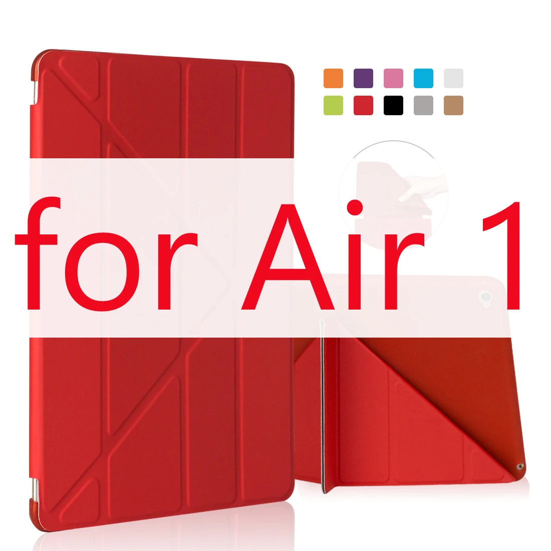 Red for Air 1 Для iPad Air 2 / Air 1 чехол, чехол для планшета Ультра тонкий тонкий кожаный PU+ силиконовый мягкий задний чехол для смарт-чехла для Apple iPad 5 6 автоматический спящий режим / пробуждение - Цвет: Red for Air 1