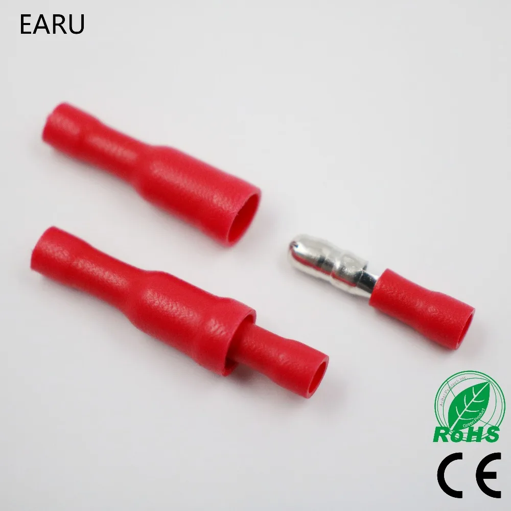 

50pcs Red Male Female Bullet Insulated Connector Crimp Terminals Wiring Cable Plug FRD1.25-156 FRD1-156 MPD1.25-156 MPD1-156