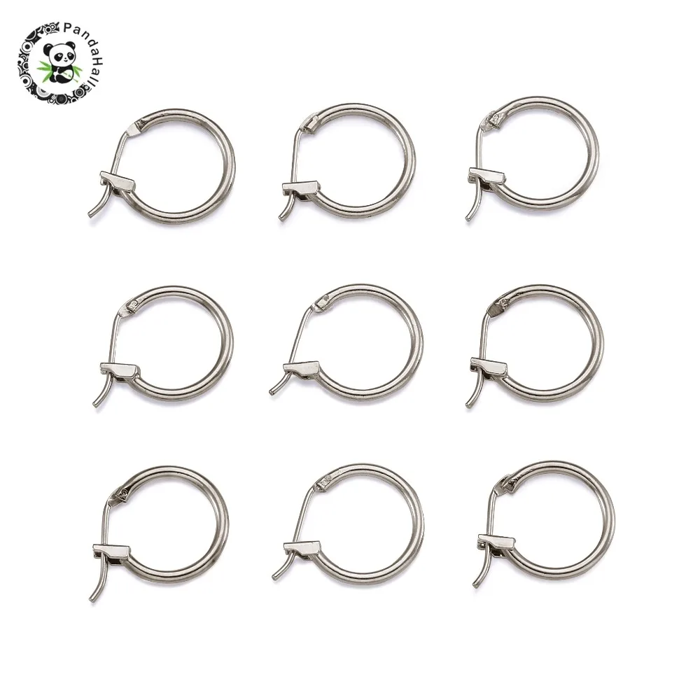 

200pcs 14mm/16mm in diameter Brass Hoop Earrings For Jewelry Making Nickel Free Platinum Color 1.5mm thick Drop Shipping