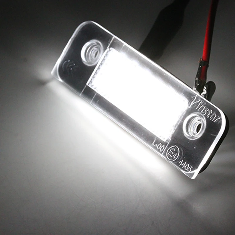 

2Pcs/Set HAUSNN 12V Canbus LED License Plate Lamp 18SMD White Error Free for Ford Fiesta Mondeo MK2 Fusion Free Shipping