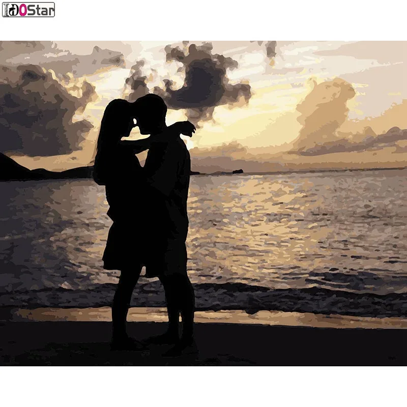 Рамка DIY цифровая картина маслом по номерам влюбленных любовь живопись и