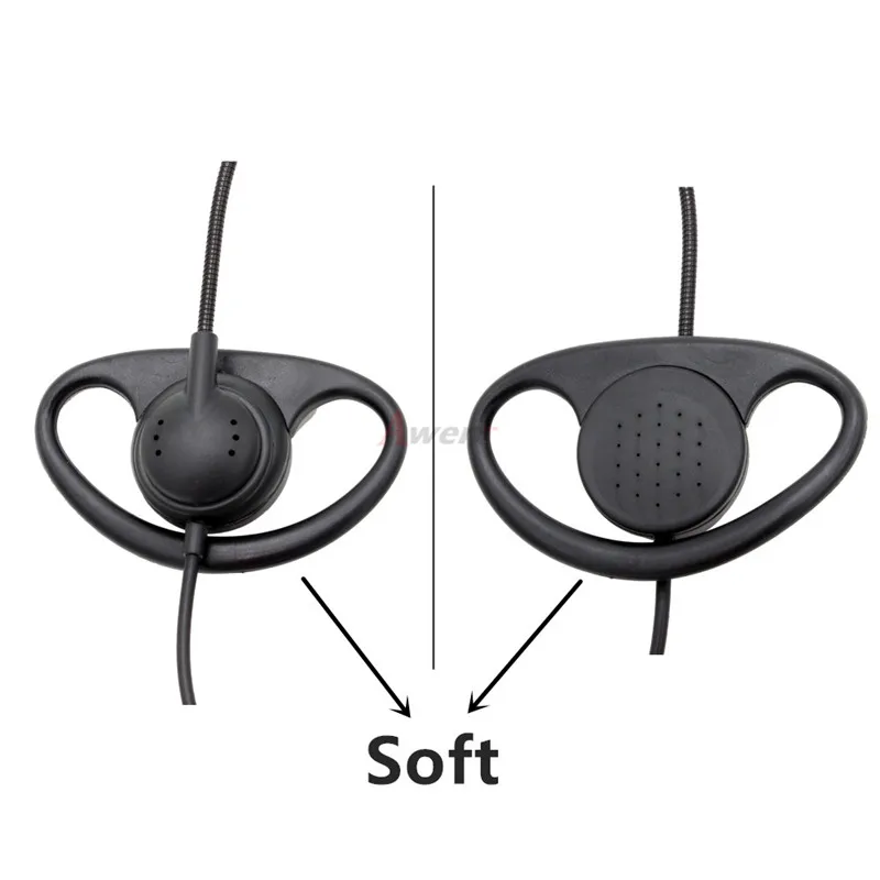 2-контактный d-образный наушник с крючком гарнитура пальцом PTT + микрофон для Kenwood