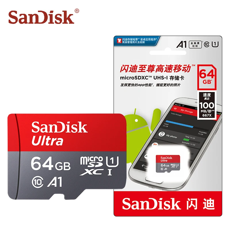 Оригинальная карта памяти Sandisk Micro sd 32 ГБ 64 высокое качество класс 10 128 16 TF usb
