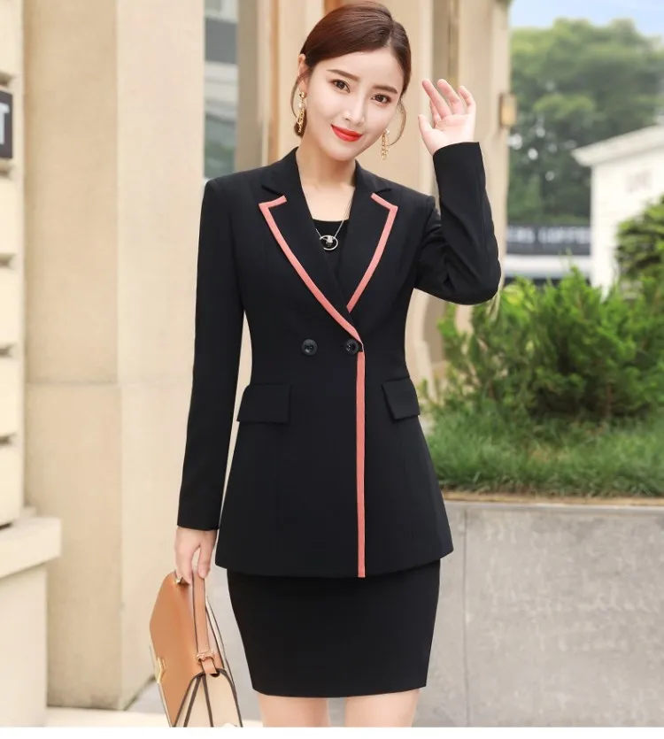 Женские офисные блейзеры контрастных цветов элегантные пальто с длинным рукавом