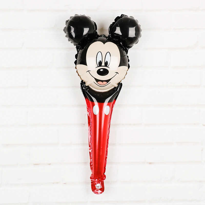 HM00301 red mickey 5 шт. Микки Маус День рождения ручные воздушные шарики из фольги на палочке Дисней детский душ вечерние принадлежности мультфильм Минни Винни Пух майларовая игрушка - Цвет: HM00301 red mickey