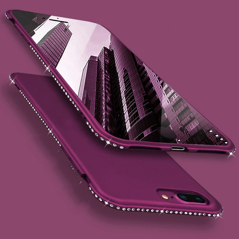 Силиконовый чехол для Samsung Galaxy S8 S9 Plus Блестящий Матовый роскошный с бриллиантами