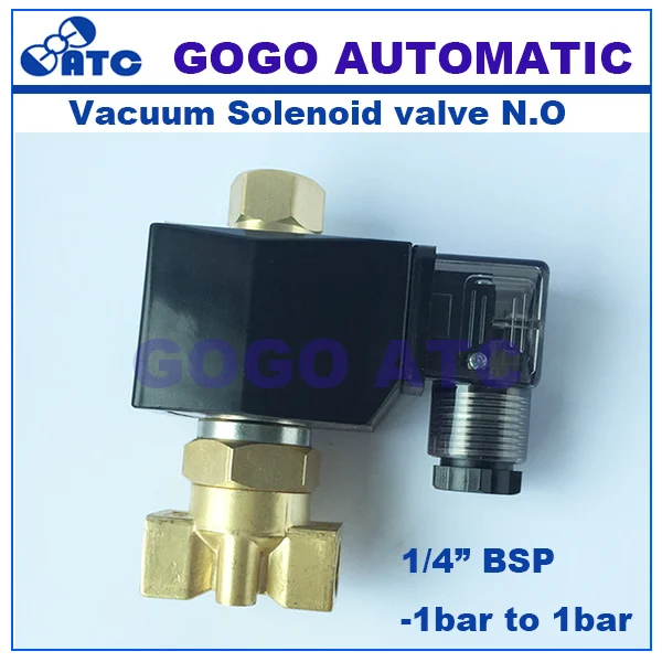 GOGO AC220V 380В DC12V 24В 2 ходовой латунный Соленоидный клапан вакуумный 1bar 1/4 дюйма