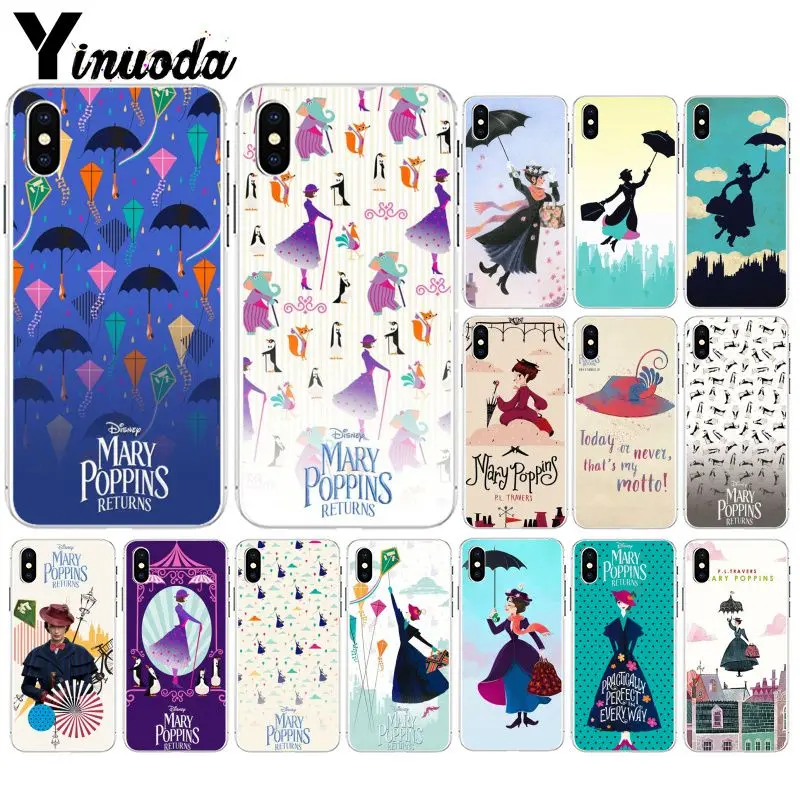 Yinuoda Mary Poppins Новое поступление Прозрачный чехол для iPhone X XS MAX 6 6S 7 7plus 8 8Plus 5 5S XR |