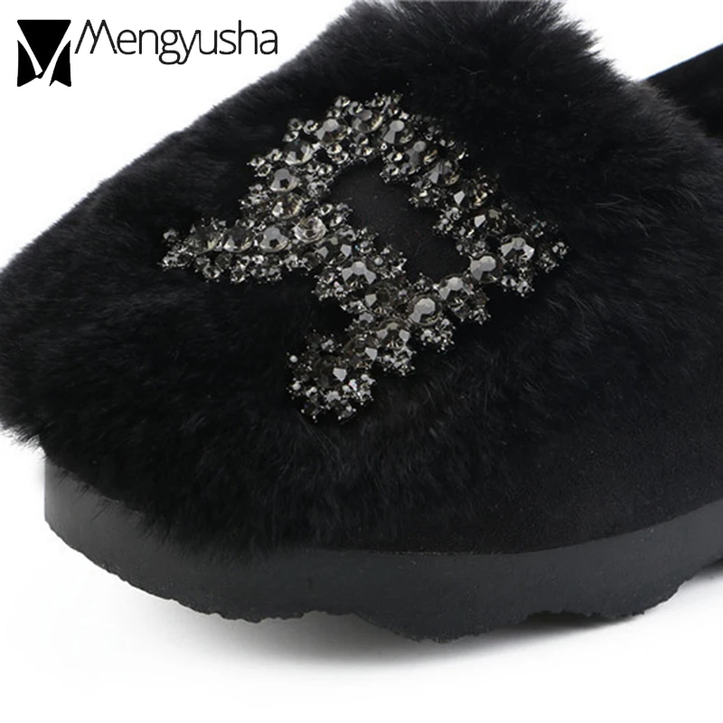 Подлинная волосы плоским вождения мокасины с украшениями в виде кристаллов R