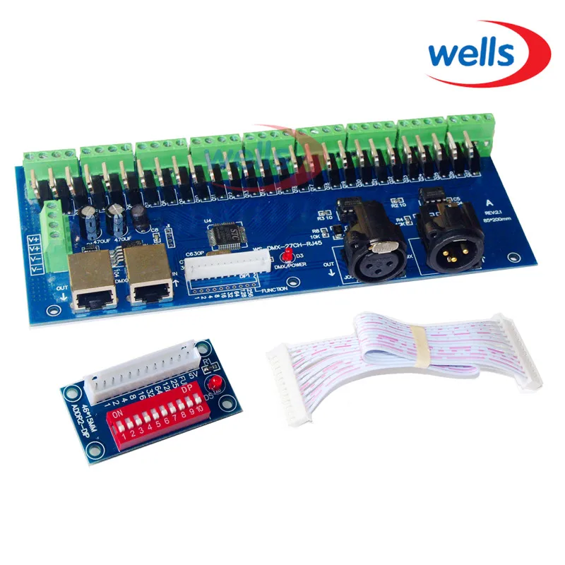 DMX512 с контроллером декодера RJ45 27CH общий анод постоянного напряжения для